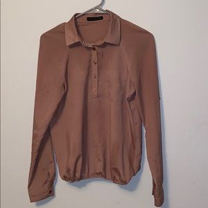 Brown long sleeved blouse